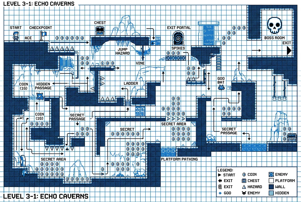 Retro level design layout