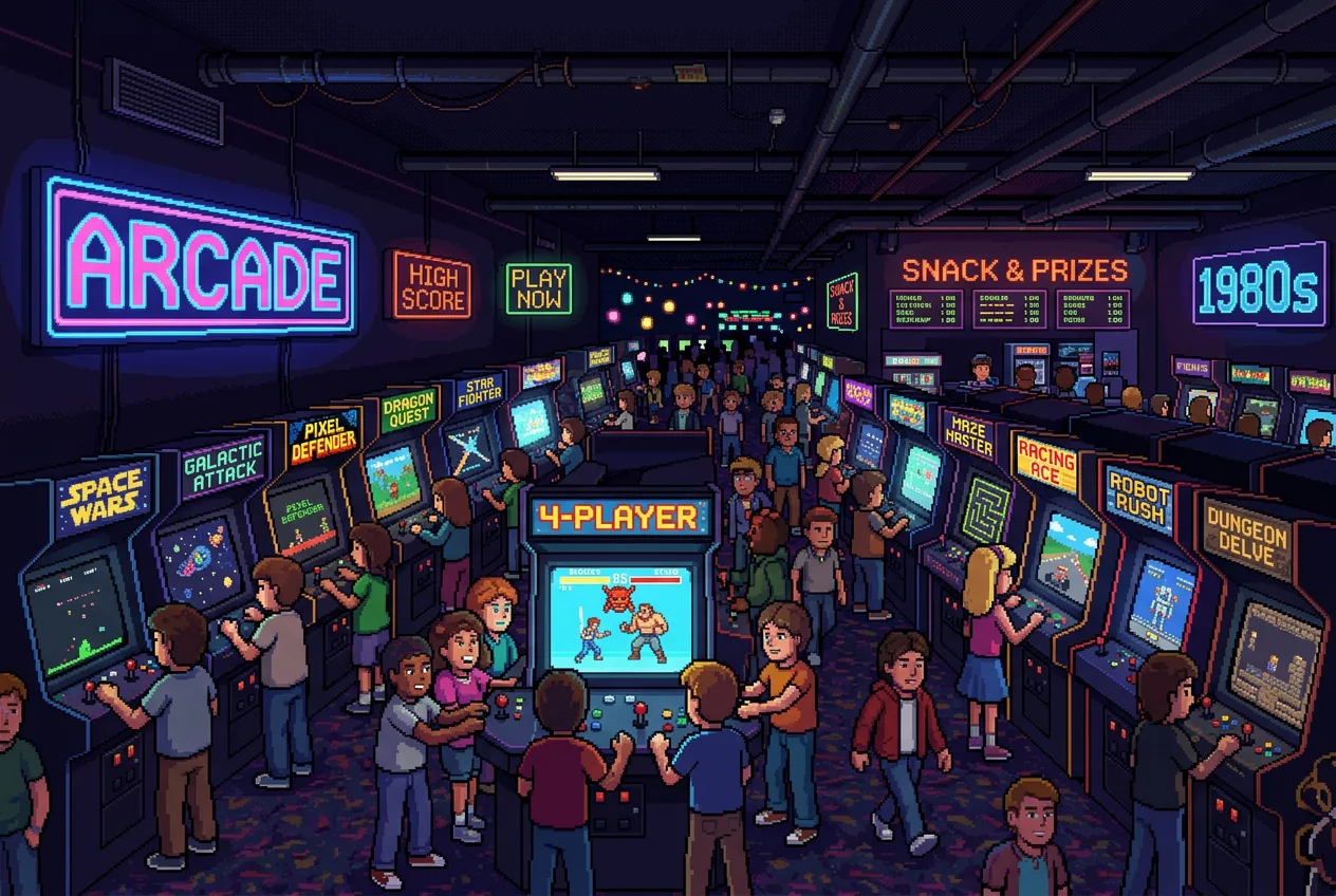 Retro arcade hall